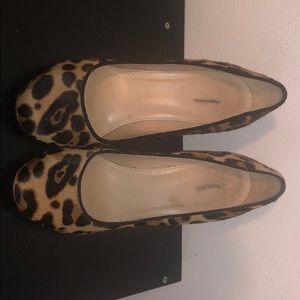 J Crew size 8 leopard print chunky heels